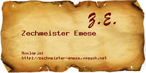 Zechmeister Emese névjegykártya